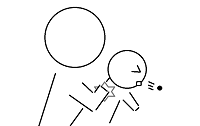 背部叩打法のイメージ