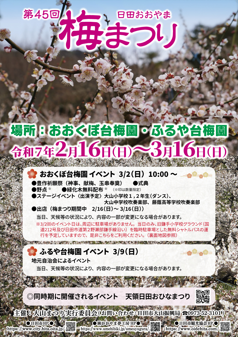 第45回日田おおやま梅まつり_チラシ（表面）