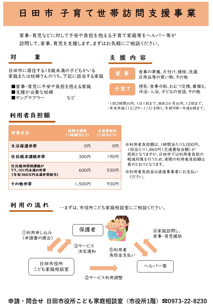日田市子育て世帯訪問支援事業の画像