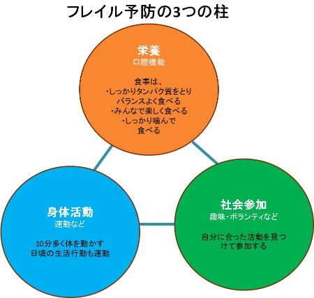 フレイル予防の3本柱の画像