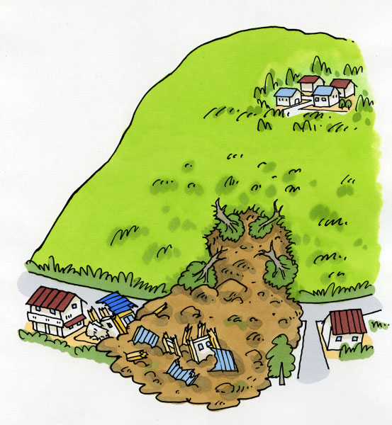 崖崩れの画像
