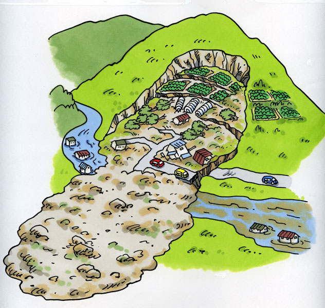 地すべりの画像