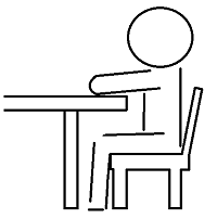 イスに座ったときの姿勢のイメージ