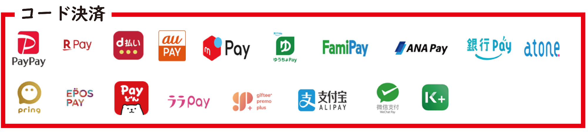 コード決済ブランドロゴ