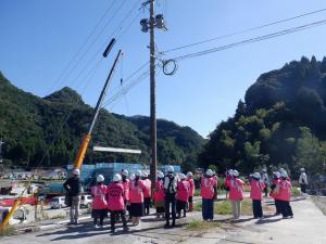 三光本耶馬渓道路 橋梁仮設作業を視察