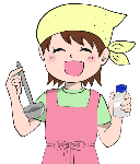 料理をしている女性のイラスト