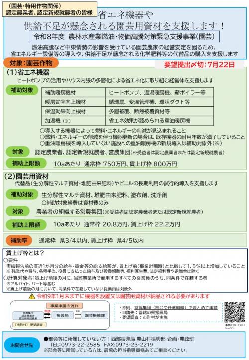 農林水産業燃油・物価高騰対策緊急支援事業チラシ
