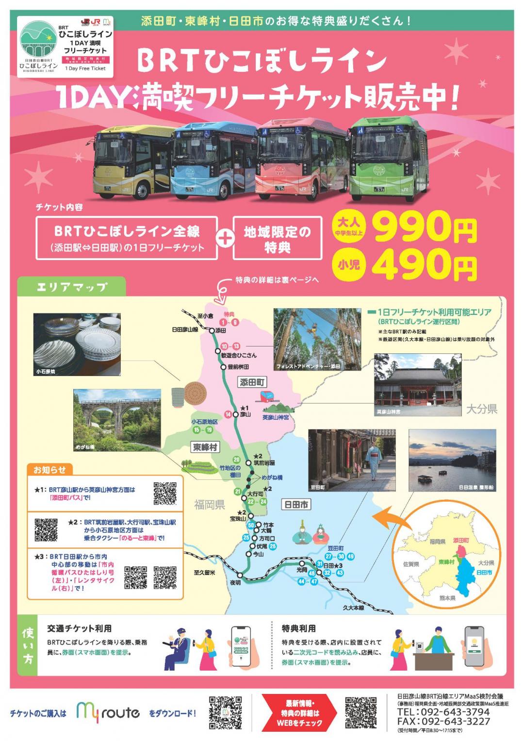 BRTひこぼしライン1DAY満喫フリーチケット表面