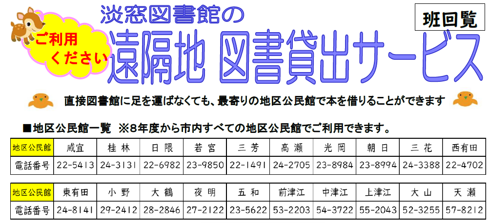 淡窓図書館の遠隔地図書貸出サービス